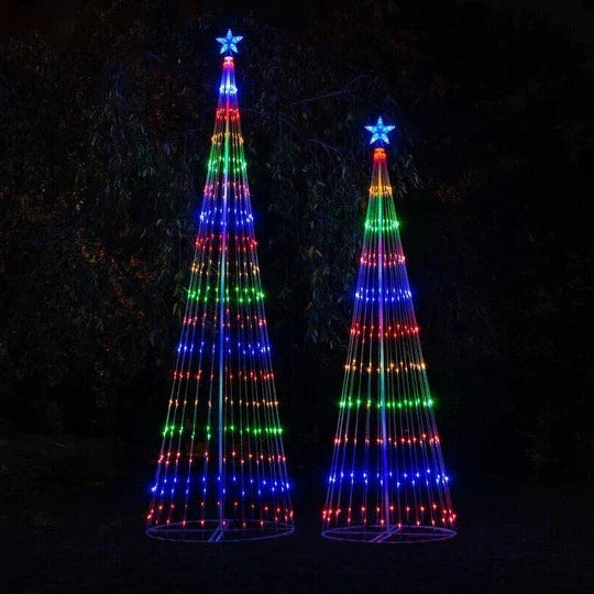 Skanto | Jul – Flerfarget Led Animasjon Utendørs Juletre Lysforestilling