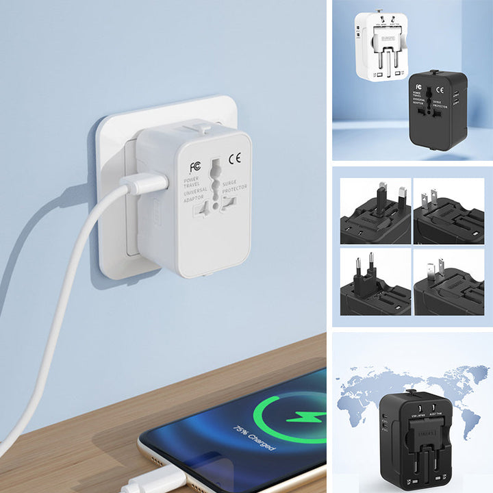 Universell reiseadapter med doble USB-porter | Skanto