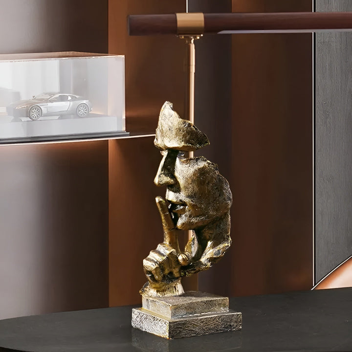 Abstrakt tenkerskulptur – moderne art deco-figur laget av harpiks | Ideell for stue og kontor