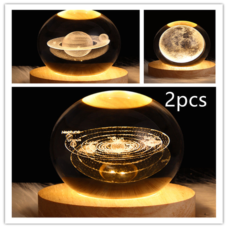 3D Galaxy Crystal Ball LED Nattlys | Skanto