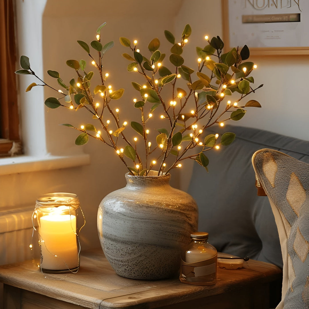 Skanto | EverLeaf Light – Naturlig Olivengren LED-lampe for Atmosfærisk Belysning