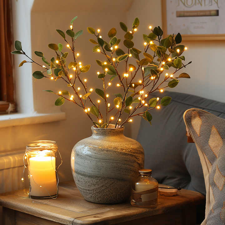 OlivaFairy Stimmungslampe med Olivenzweigen og LED-belysning