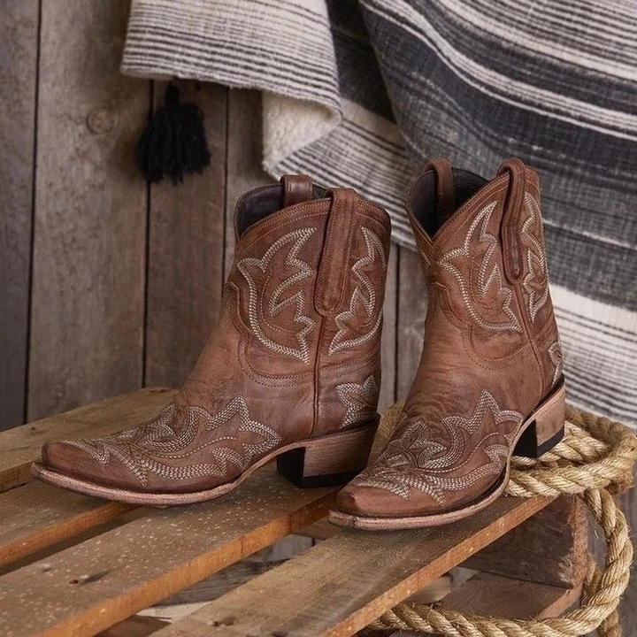 Skanto | Broderte Cowboy Støvler laget av Lær