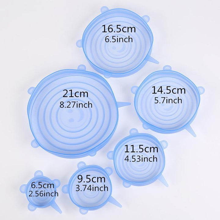 Skanto | Gjenbrukbare Silikon Stretch Lokker  6stk Universelle Boller Lokk Cover
