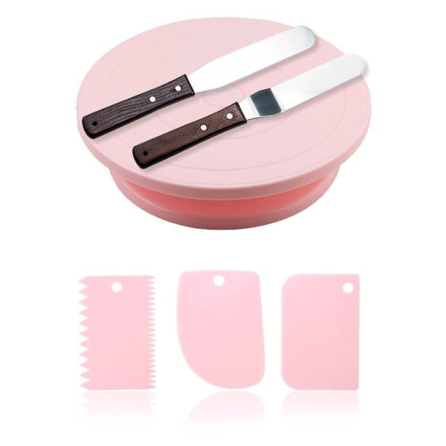 6Pcs Set Kake Snurrende Kakefat Roterende Bord Kakebord | Skanto