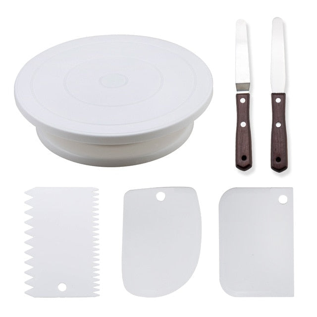 6Pcs Set Kake Snurrende Kakefat Roterende Bord Kakebord | Skanto