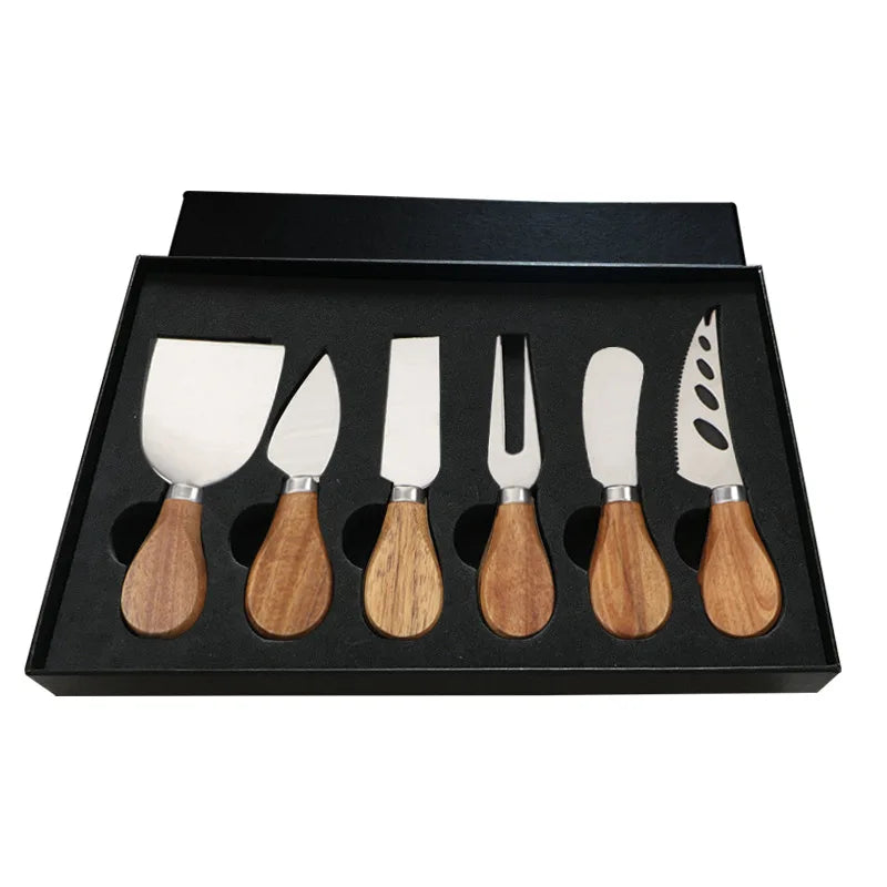 6 stk Rustfritt Stål Ostekniver for Charcuterie-Boards og Bestikk | Skanto
