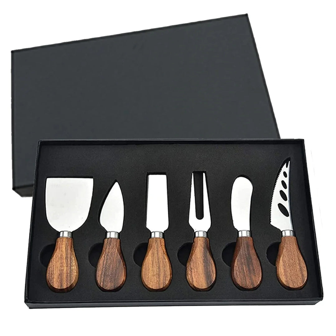 6 stk Rustfritt Stål Ostekniver for Charcuterie-Boards og Bestikk | Skanto
