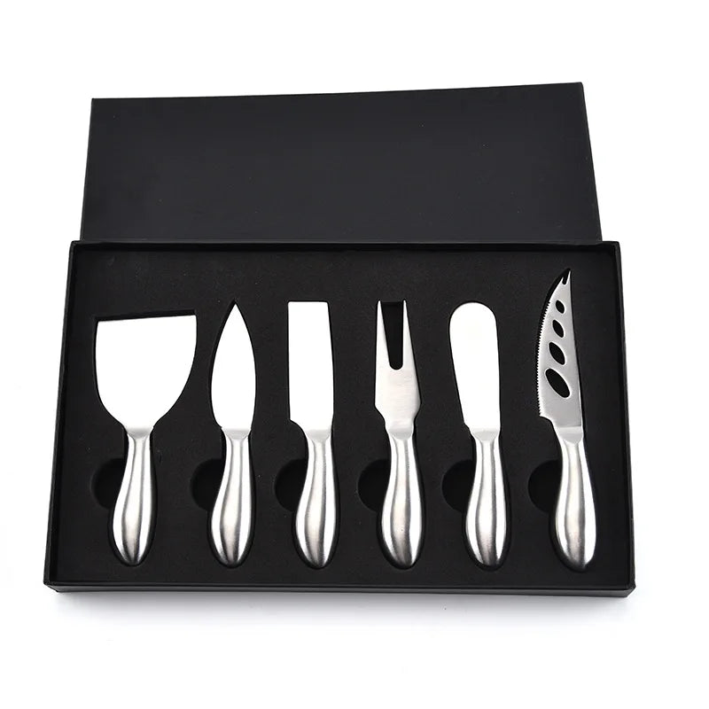 6 stk Rustfritt Stål Ostekniver for Charcuterie-Boards og Bestikk | Skanto