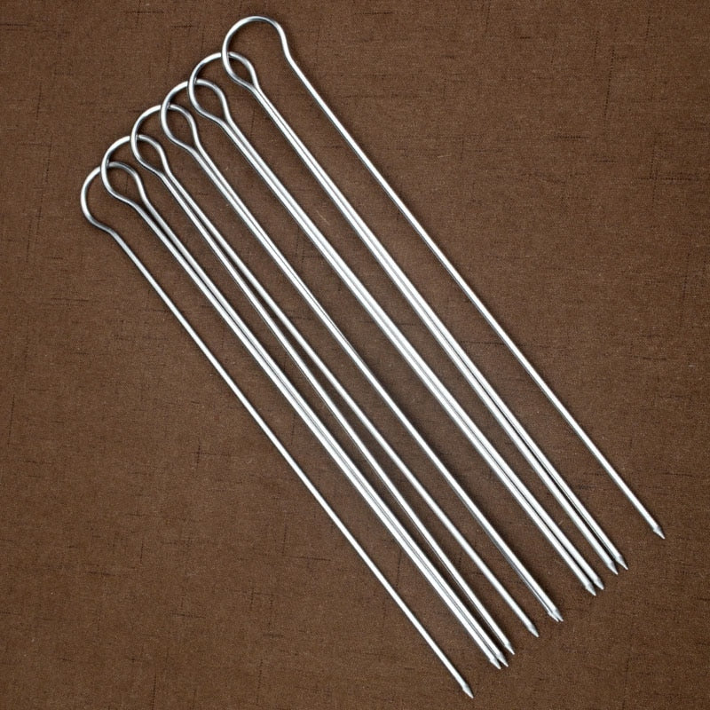 6stk U-formet BBQ Spyd i rustfritt stål Kebab Spyd med Spydpose | Skanto