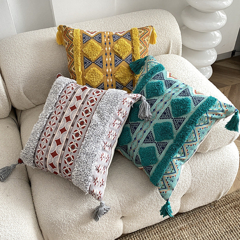 Boho foret linet frynse puteomslag