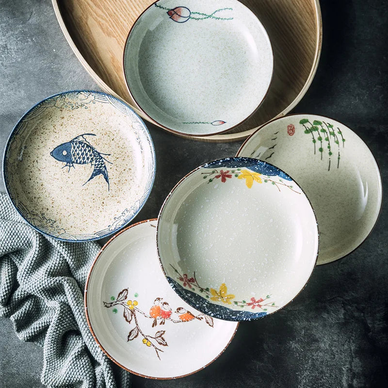 7" og 8" Underglaze Keramisk Rund Tallerken Husstands Kjøkkenverktøy | Skanto