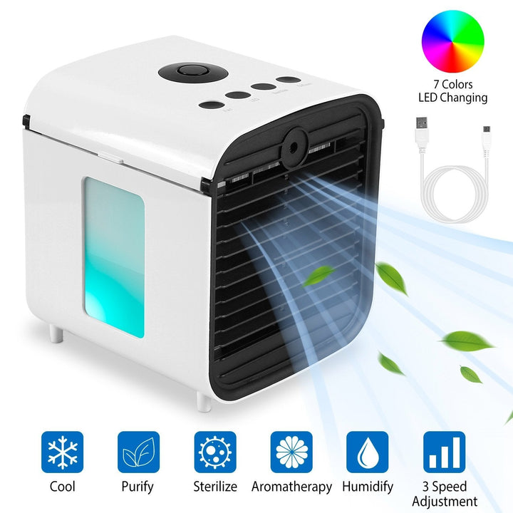 Skanto | 7-farger byttbar bærbar mini air conditioner kjøleovn vifte