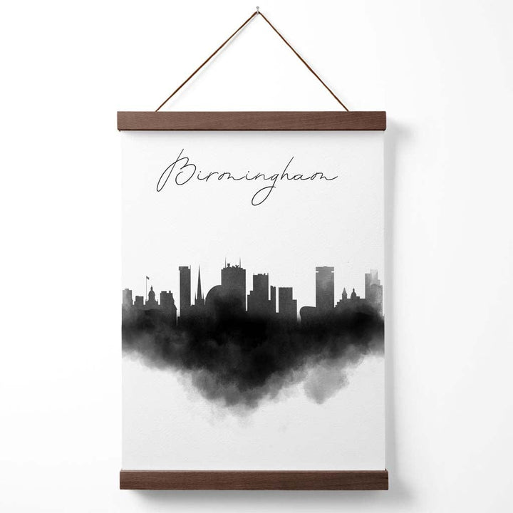 Akvarell plakat for Birminghams skyline med oppheng