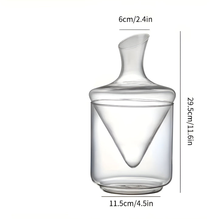 Vinkaraffel med rask lufting – Elegant fossefalldesign laget av glass | For en mer intens aroma og stilig vinopplevelse