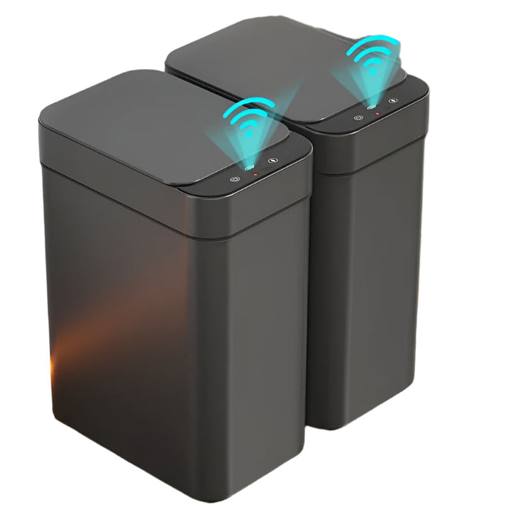 Set med 2 Smart Sensor søppelbøtter – Berøringsfri og kompakt (Svart) | Skanto