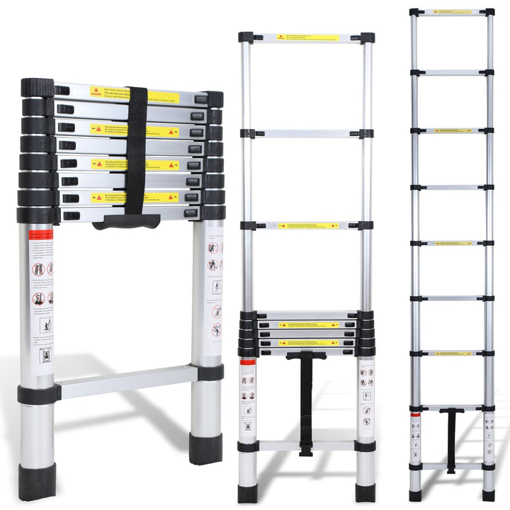 Teleskopisk stige Aluminium Belastningsevne opp til 150kg 2,6m-5m | Skanto