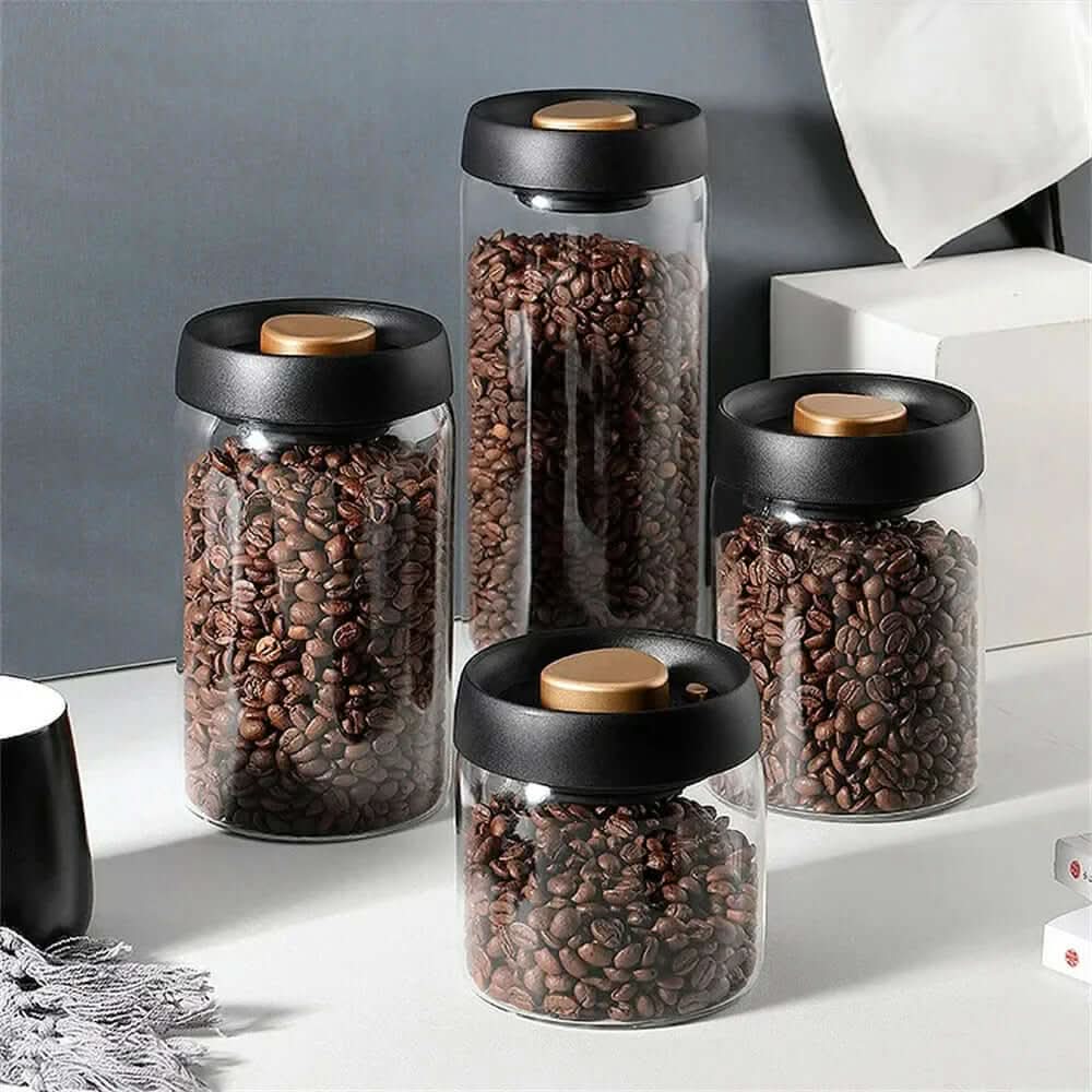 Skanto | Glass Kaffe Bønne Beholder – Lufttett Aroma Bevaringsglass