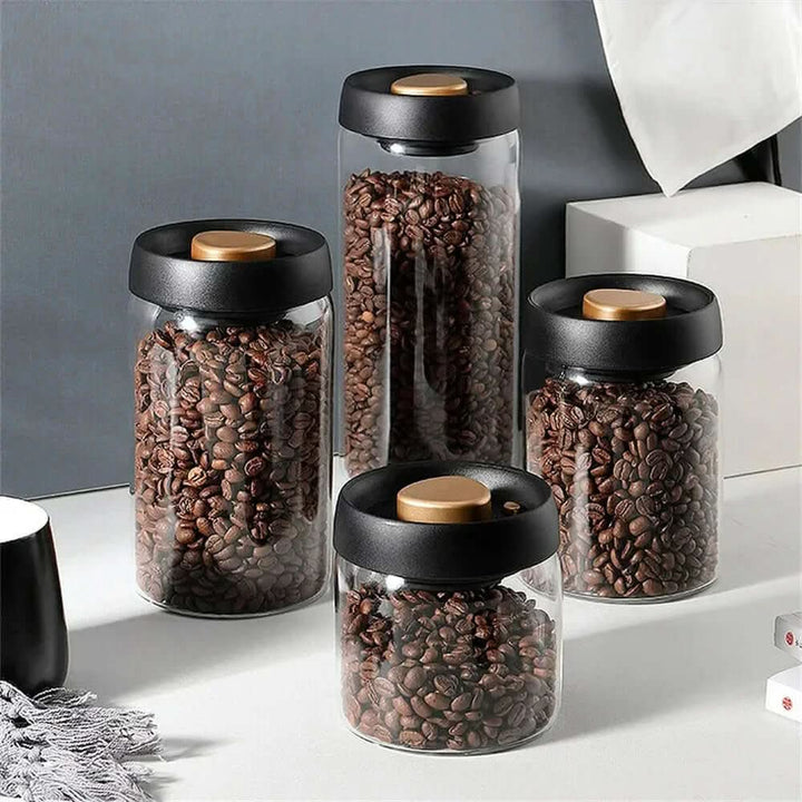 Skanto | Glass Kaffe Bønne Beholder – Lufttett Aroma Bevaringsglass