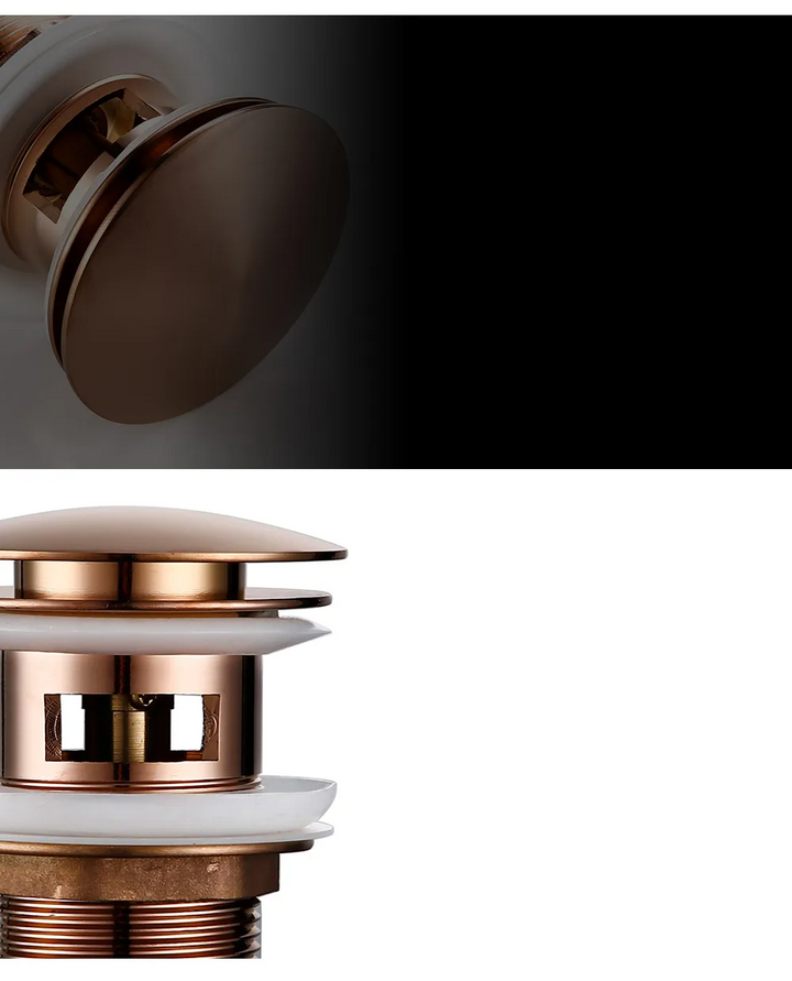 Bagnolux Rose Gold Sink Drain Valve Skanto