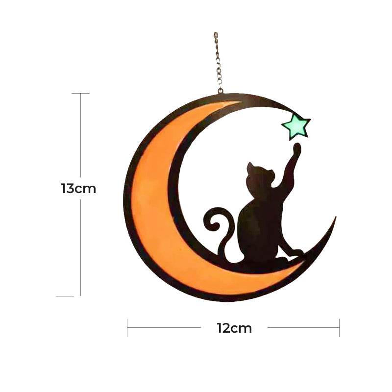 Skanto | Moon Cat Dekorasjon Anheng laget av Akryl