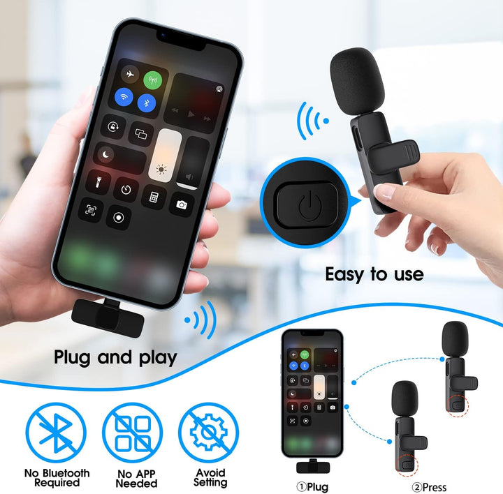 Skanto | 2-Pack trådløs mikrofon for iPhone iPad