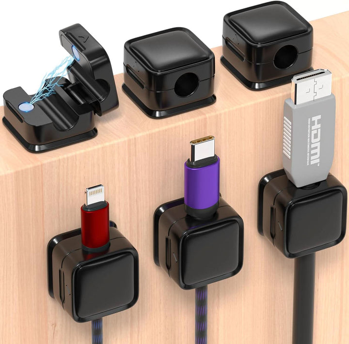 Skanto | Magnetisk Kabele Organizer Klips for Skrivebord & Kontor