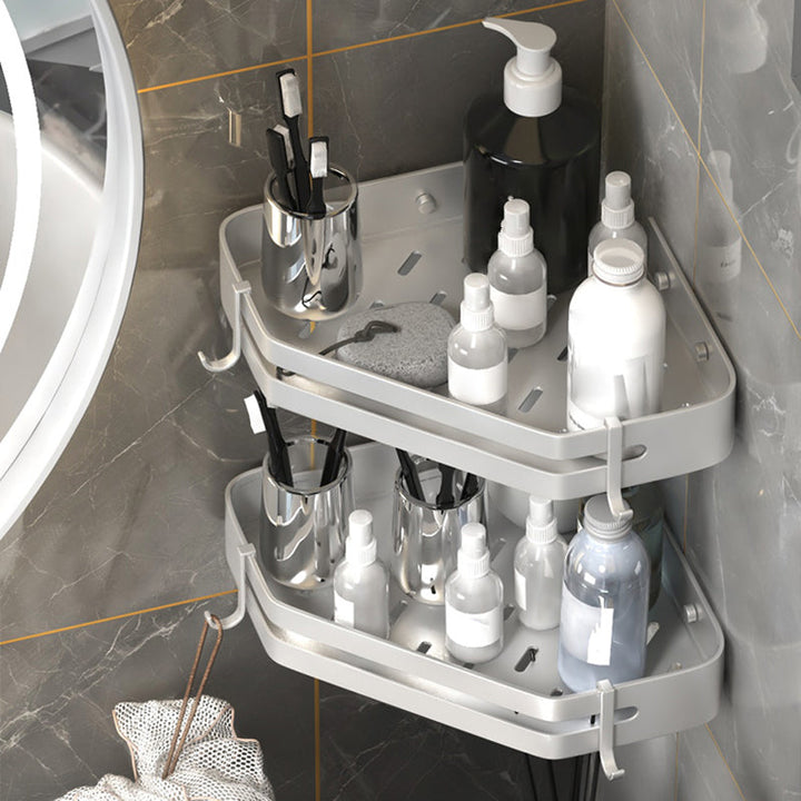Moderne baderomssett med 2/3 deler, rustfritt stål, trekantet baderomshylle laget av aluminium