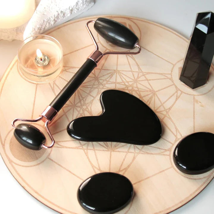 Skanto | Instant Glow Gua Sha & Jade Roller Set | For strålende hud og naturlig avslapning