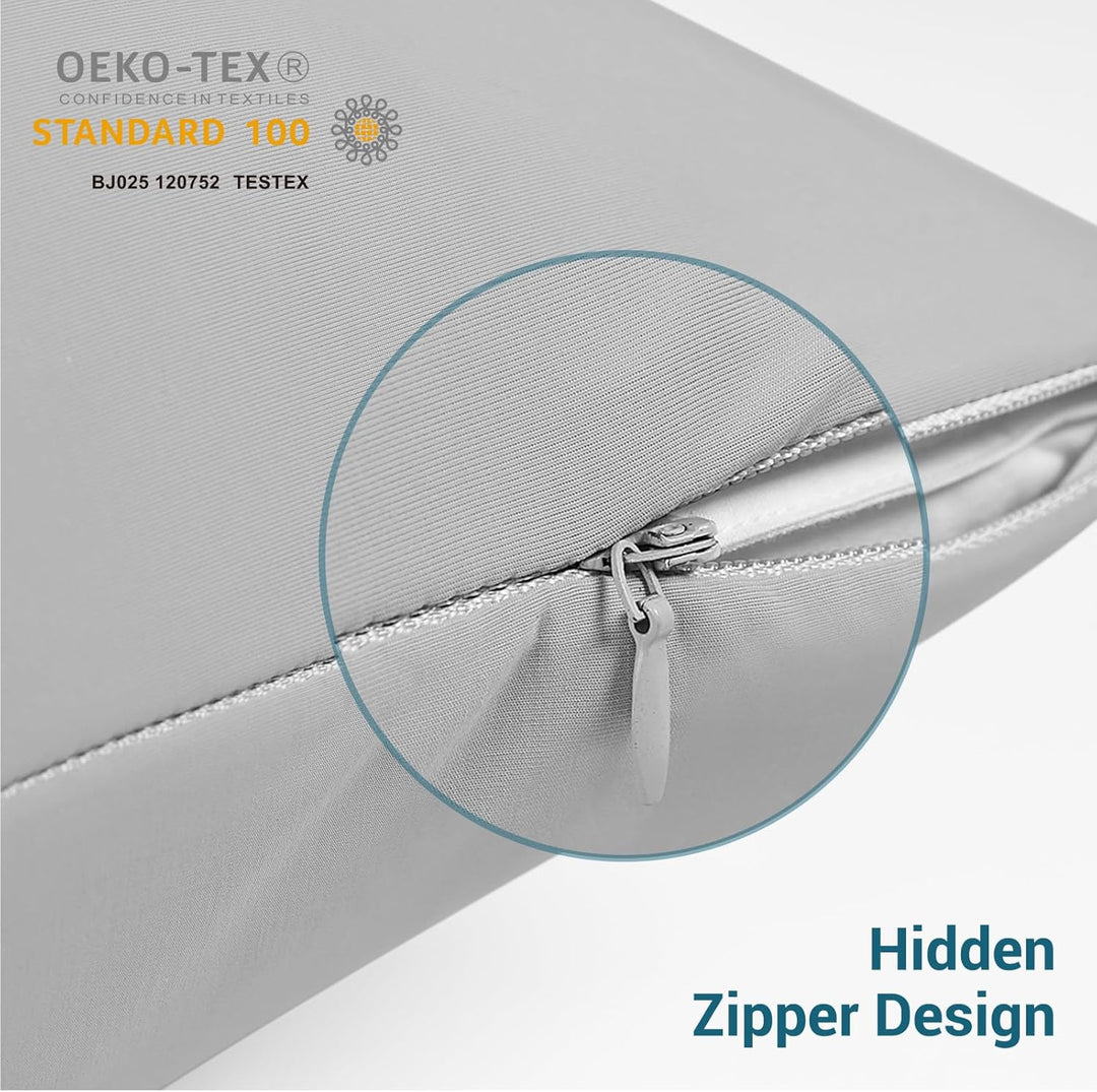 2-Pack Kjølepillowcases – Q-Max >0.5 , Anti-Statisk, Skult Glidelås,, Farge Grå | Skanto