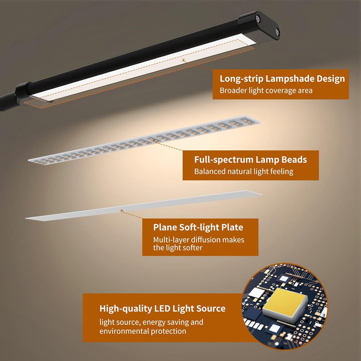 Skanto | 77 LED Skrivebord Klemme Lampe med USB Strøm & Fleksibel Gåsehalefeste – Serava