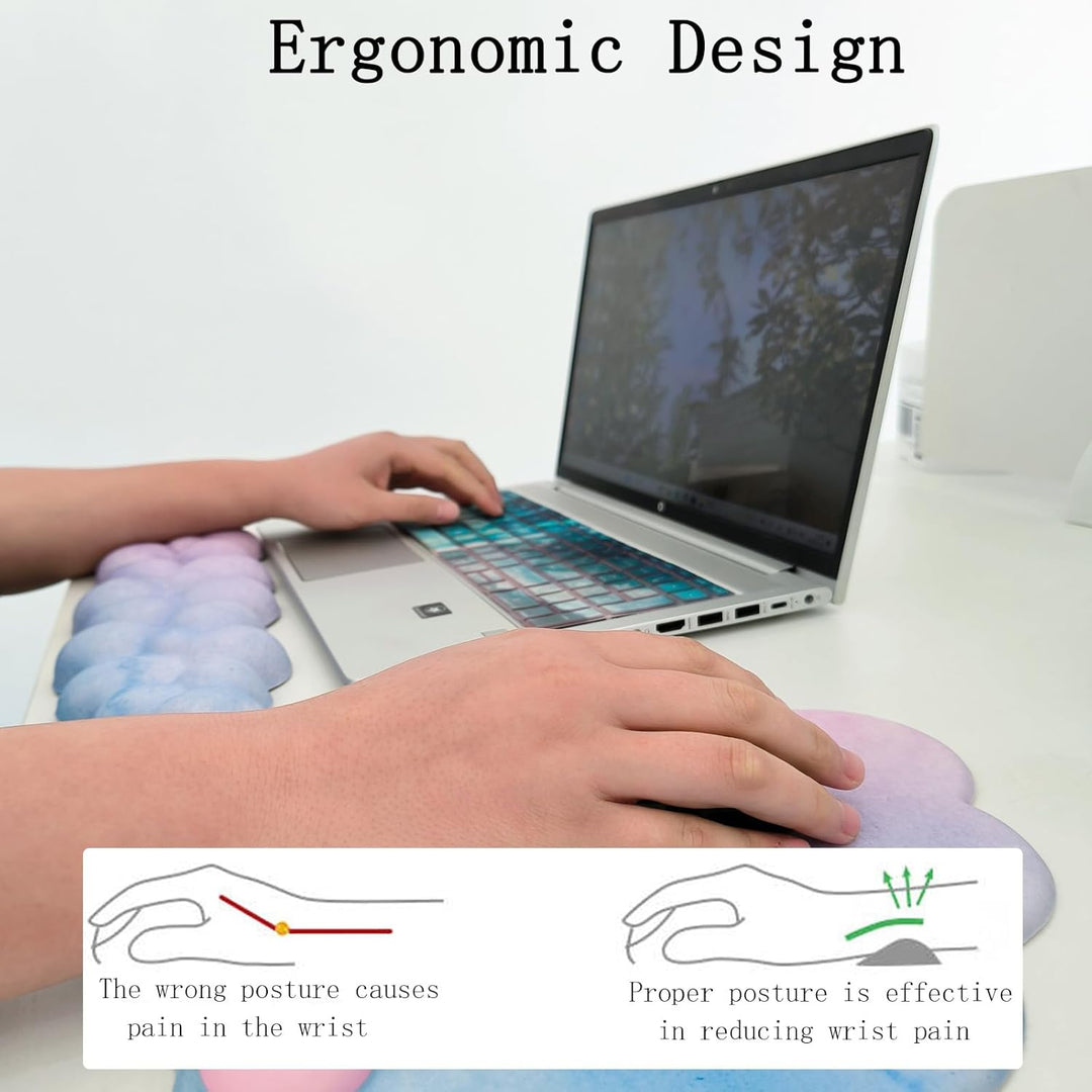 Frendorf | Skyformet Ergonomisk Håndleddstøtte Sett med Musematte & Underlag – Zeyora