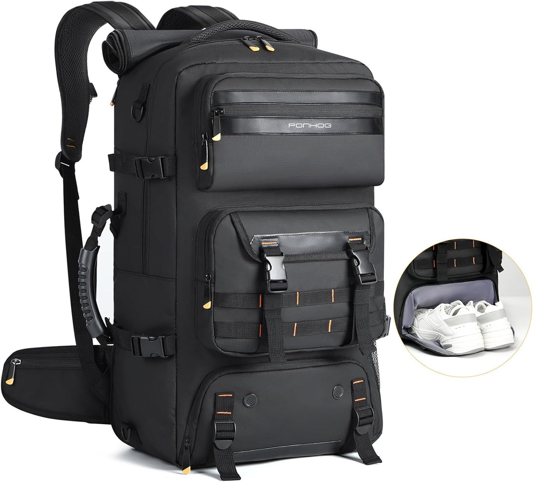 50L Flyklar Konverterbar Reise Ryggsekk med Skoparti & USB-port | Skanto