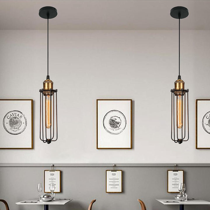 Skanto | Industriell Pendellampe i Retro Design – Vintage Hengelampe med Metallgitter