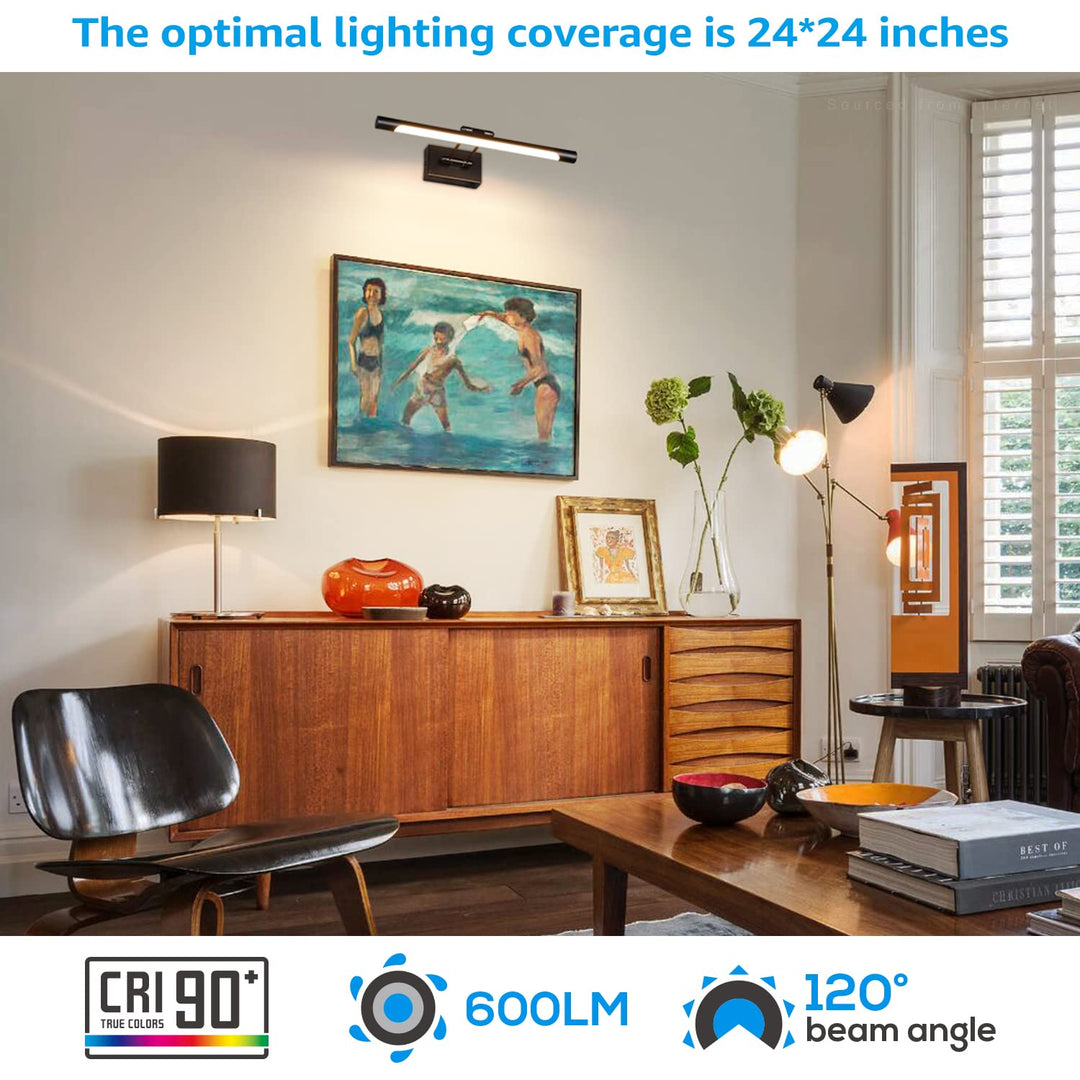 Skanto | Leonlite Dimbar Led Bilderlys, 3Cct, Cri90, Metall, Veggkunst, Svart, Et