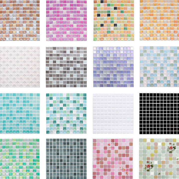 Plast mosaikkfliser med selvklebende plast, vanntett mosaikkflis med selvklebende plast og firkantet form