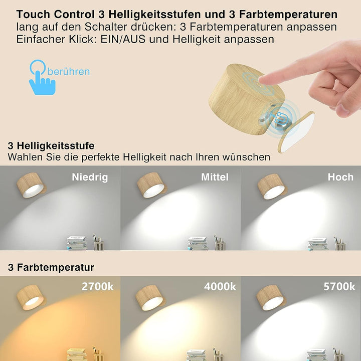 Skanto | Eternity Glow – Trådløs LED vegglampe med fjernkontroll og timer