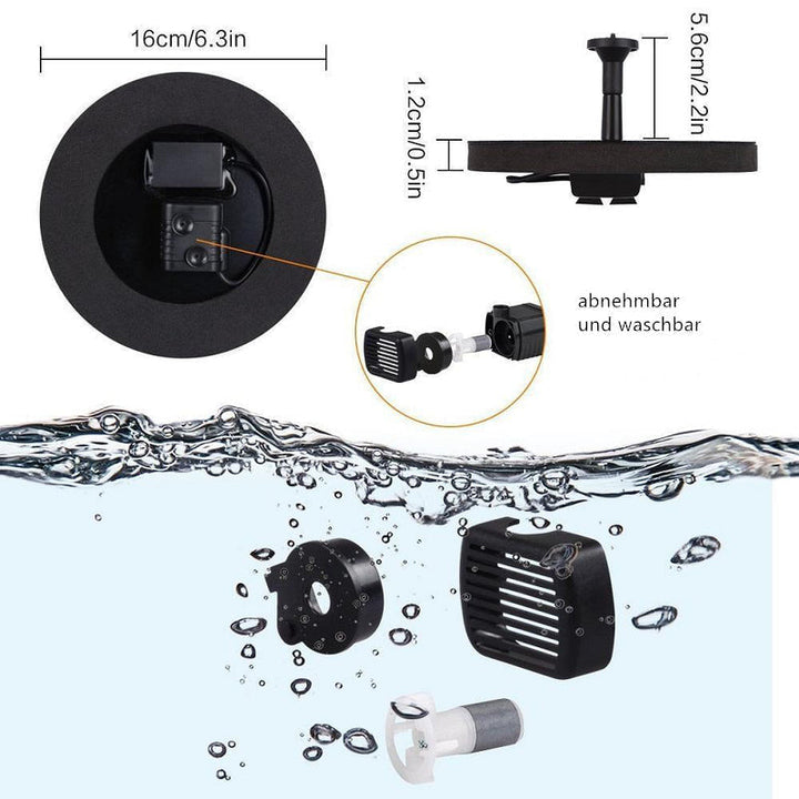 Skanto | Solenergi Fontene Pumpe WaterSoft – For Dam, Fuglbad eller Hagedekorasjon