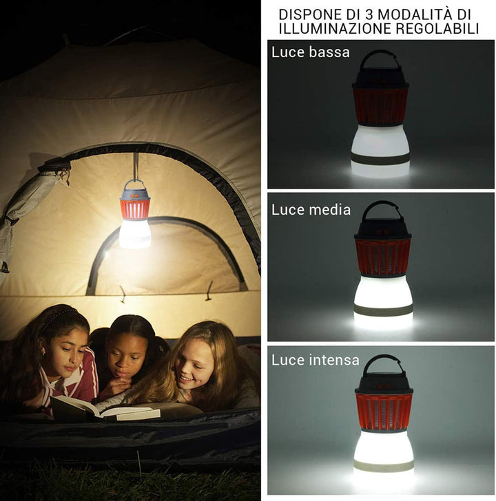 Skanto | Solenergi LED Mygglampe med Integrert Lantern – Effektiv Insektbeskyttelse og Belysning for Hage og Camping