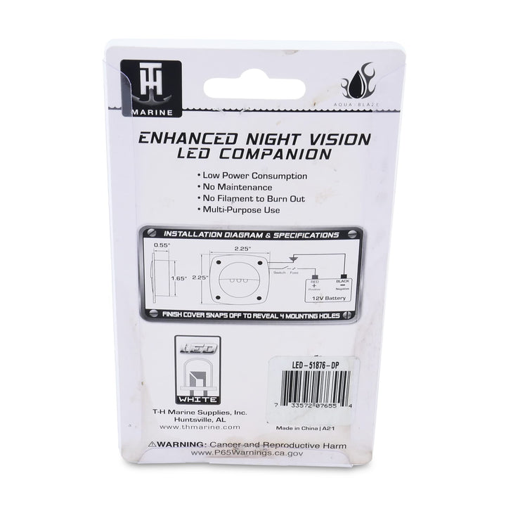 Skanto | T-H Marine Led Courtesy Light - Hvit Kvadratisk Lys For Båtinnvendig, Dekk, Eller Cockpit