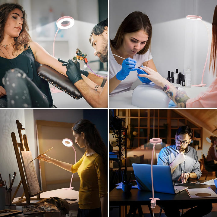 Skanto | 3 Farge Modus LED Skrivebord Klem Lampe med & Fleksibel Gås Nakke – Selvara (1+1 GRATIS)