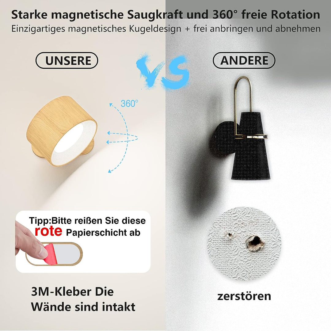 Skanto | Eternity Glow – Trådløs LED vegglampe med fjernkontroll og timer