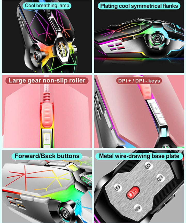 Mechanische Gaming-Tastatur med 87 Tasten, RGB-Hintergrundbeleuchtung og blauen Schaltern