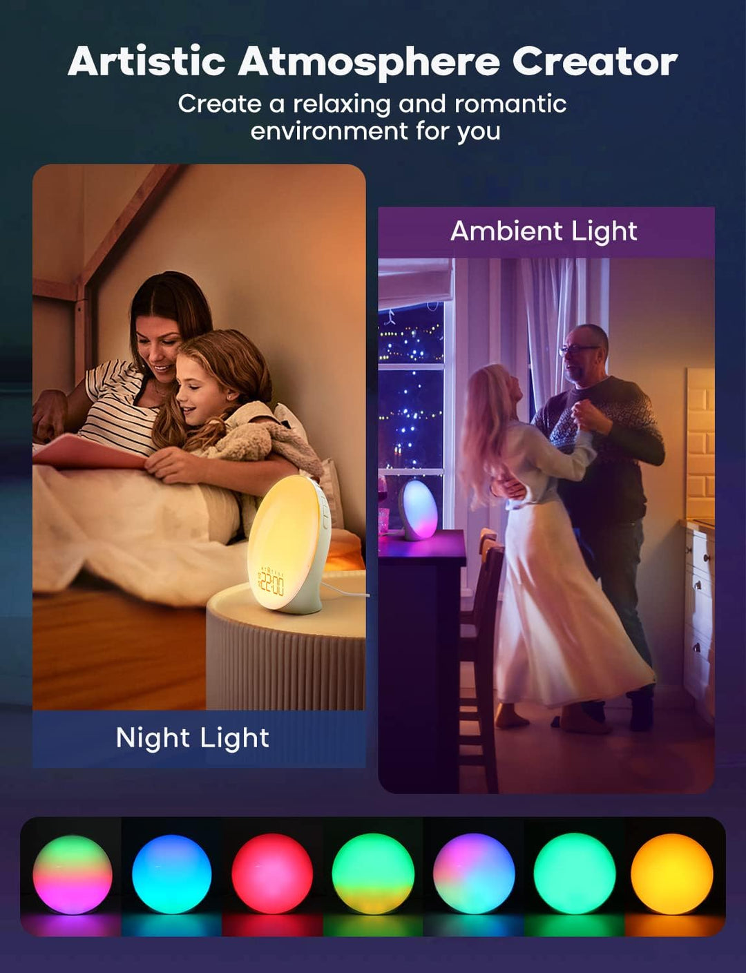 Skanto | GlowRise Naturlig Våkningslys Vekkerklokke med Soloppgang & Solnedgang Simulering