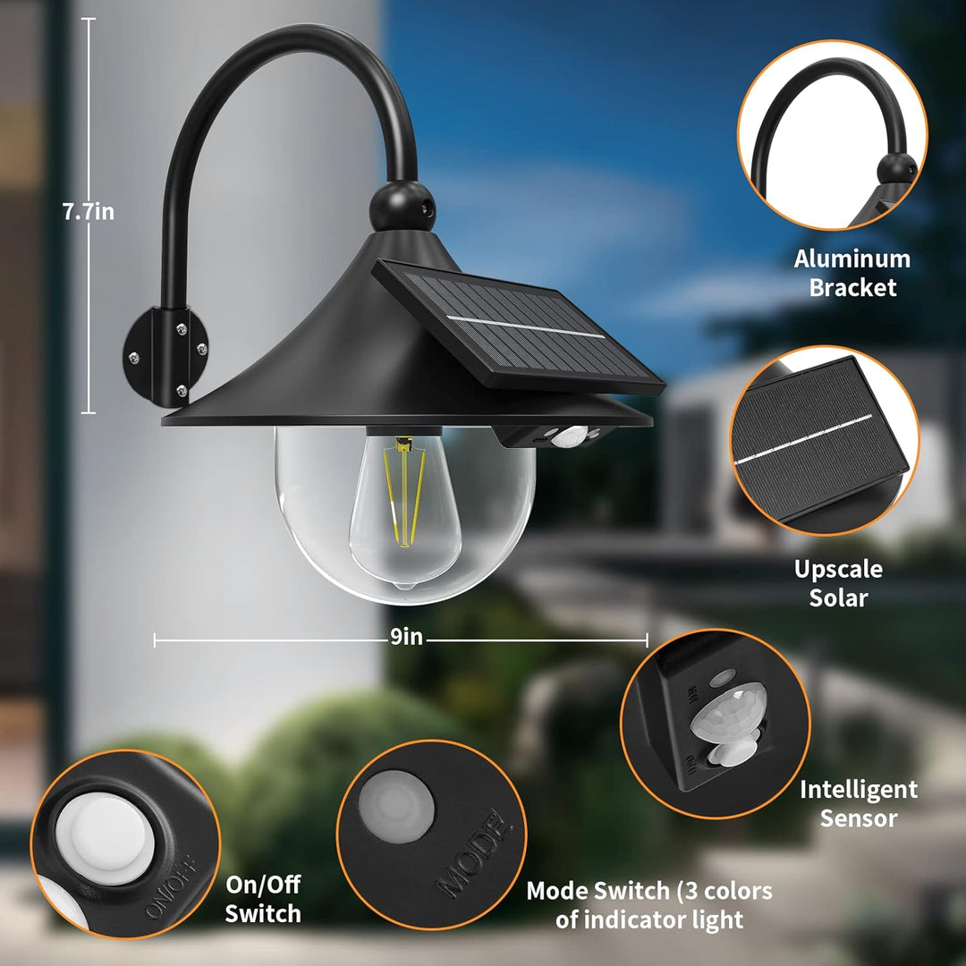 Frendorf | Solbevegelse Barn Vegglamper med 3 Moduser & Gåsehalsdesign (2 Pakke) – Halden