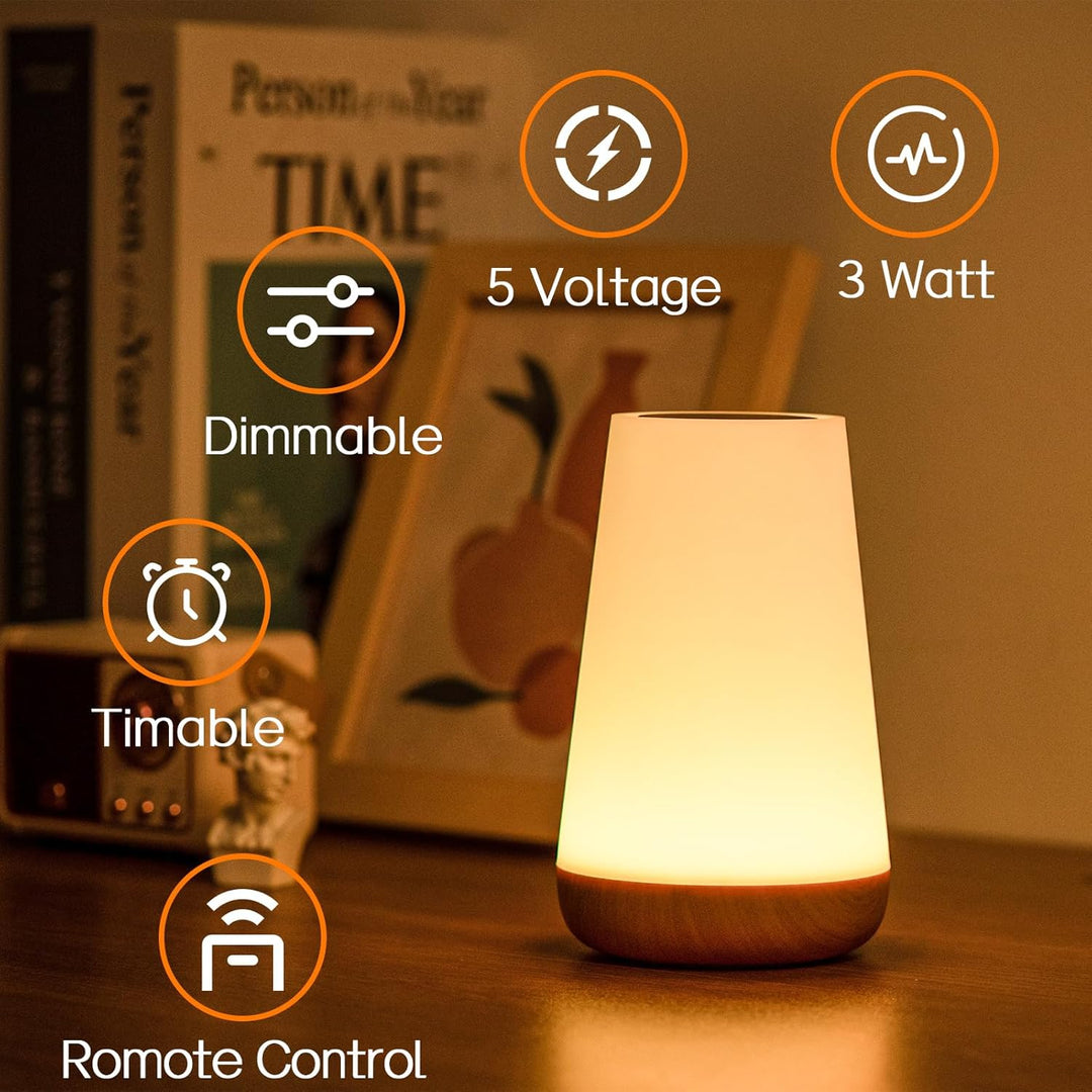 Skanto | Nattlys, LED Berørings Bordlampe, 13 RGB Farger Skiftende
