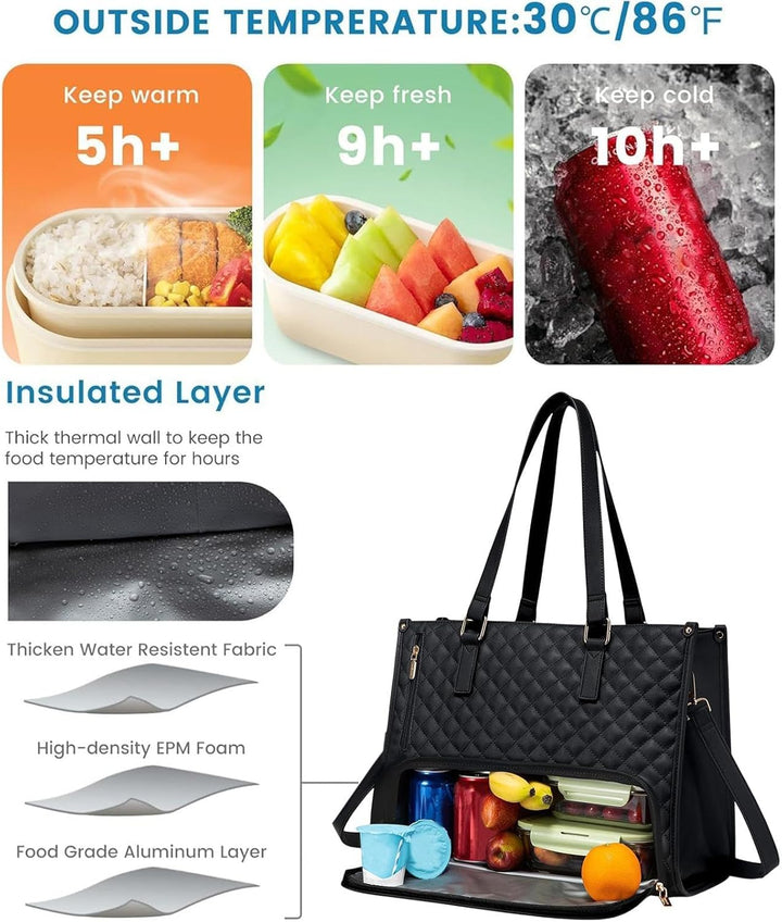 2-i-1 Isolert Lunsj- og Laptop Tote for Arbeid og Reise | Skanto