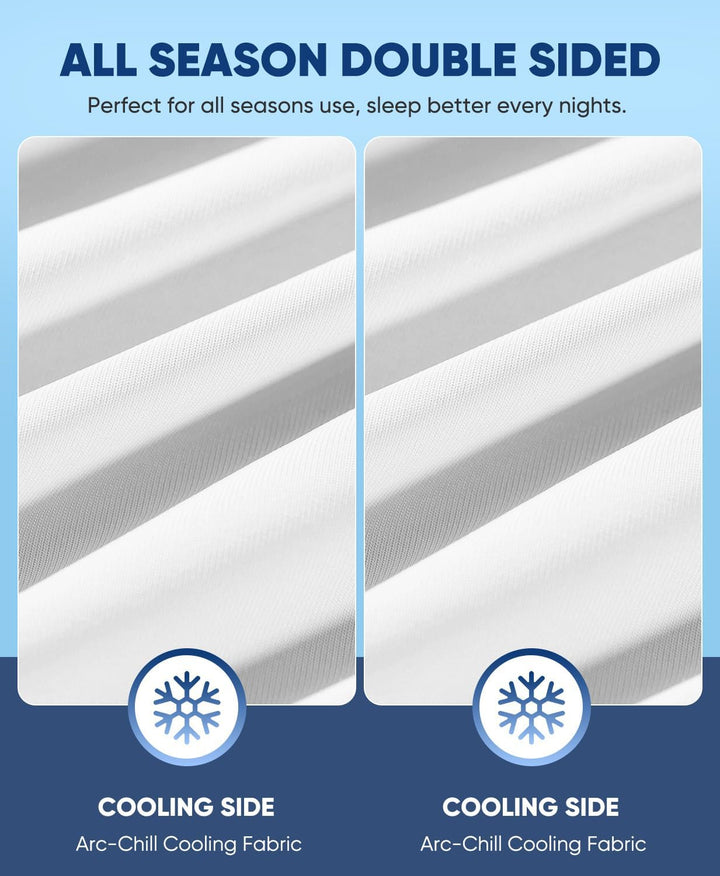 2-pack premium silke super kjøling hvite putevårder – ekstrem Q-Max 0.5 | Skanto