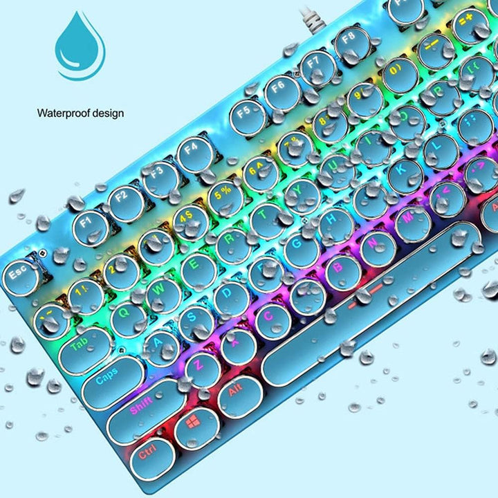 Mechanische Gaming-Tastatur med 87 Tasten, RGB-Hintergrundbeleuchtung og blauen Schaltern