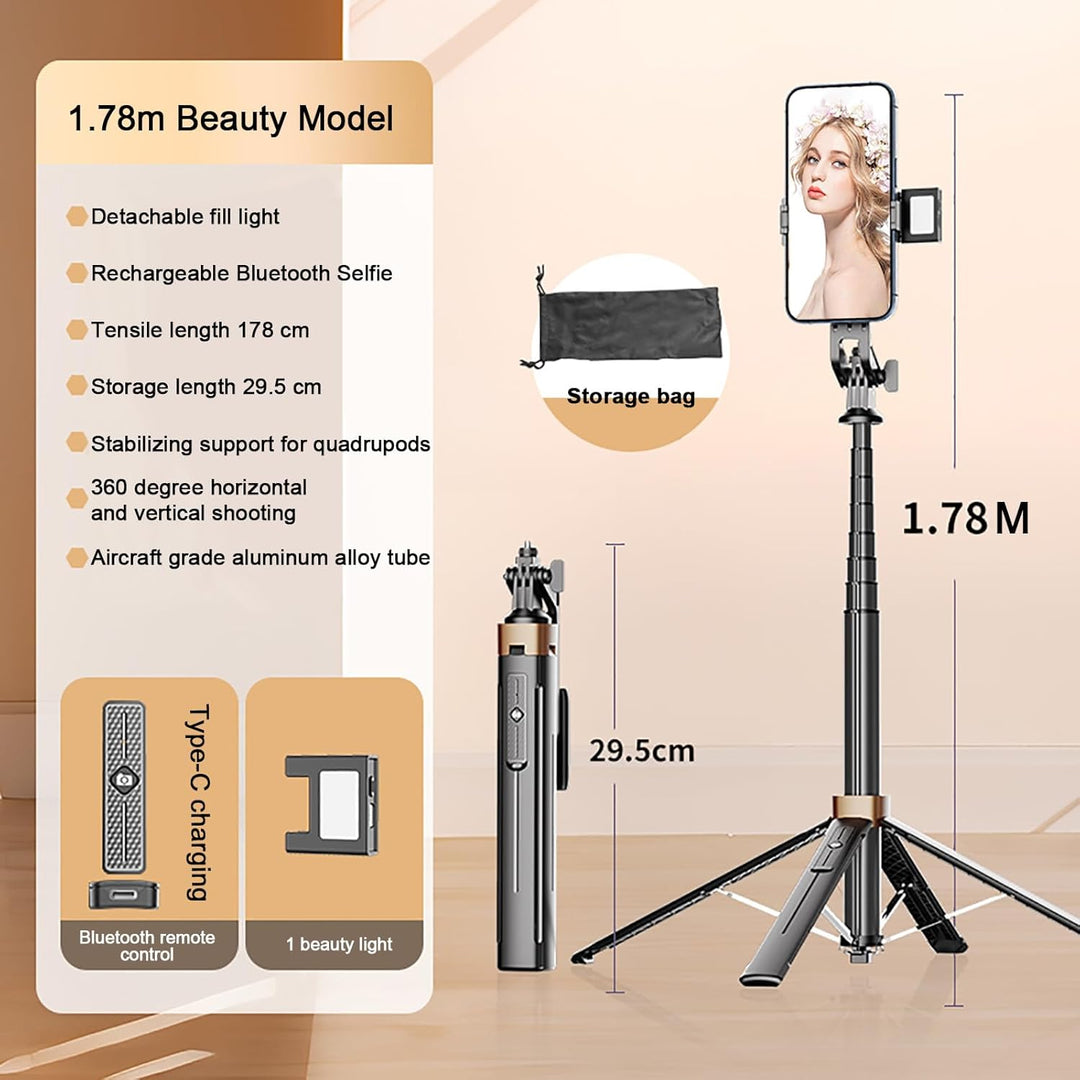 Skanto | 70" Sammenleggbar Bluetooth Quad-Pod Selfie Stativ